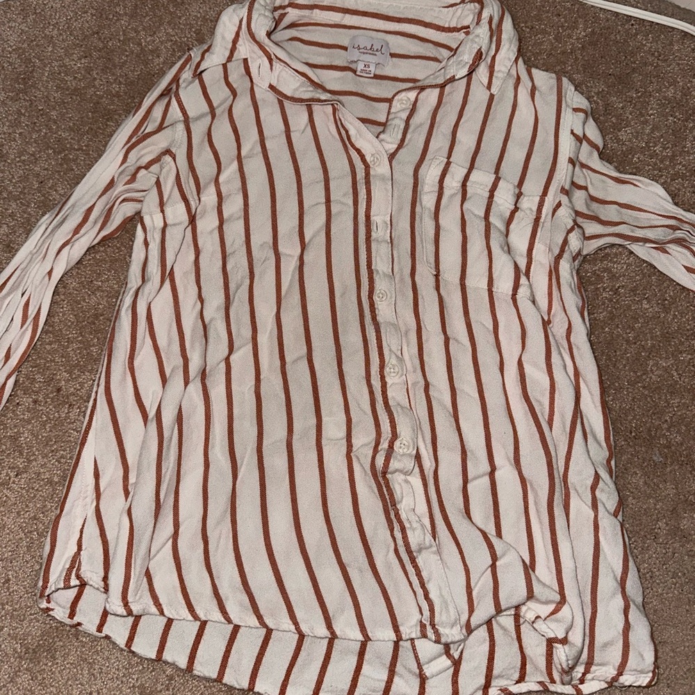 Striped Button-Up Women's Top